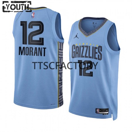 Maglia NBA Memphis Grizzlies Ja Morant 12 Jordan 2022-23 Statement Edition Blu Swingman - Bambino